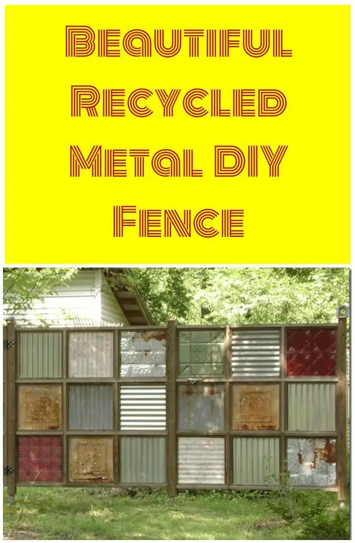 valla de bricolaje de metal reutilizado